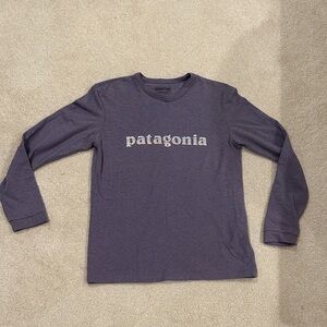 Patagonia Women Long Sleeve Logo Tee - Purple Heather
